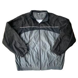 Vintage Cheetah Jacket Sz XL Black Grey Retro 90s Windbreaker Full Zip Mens